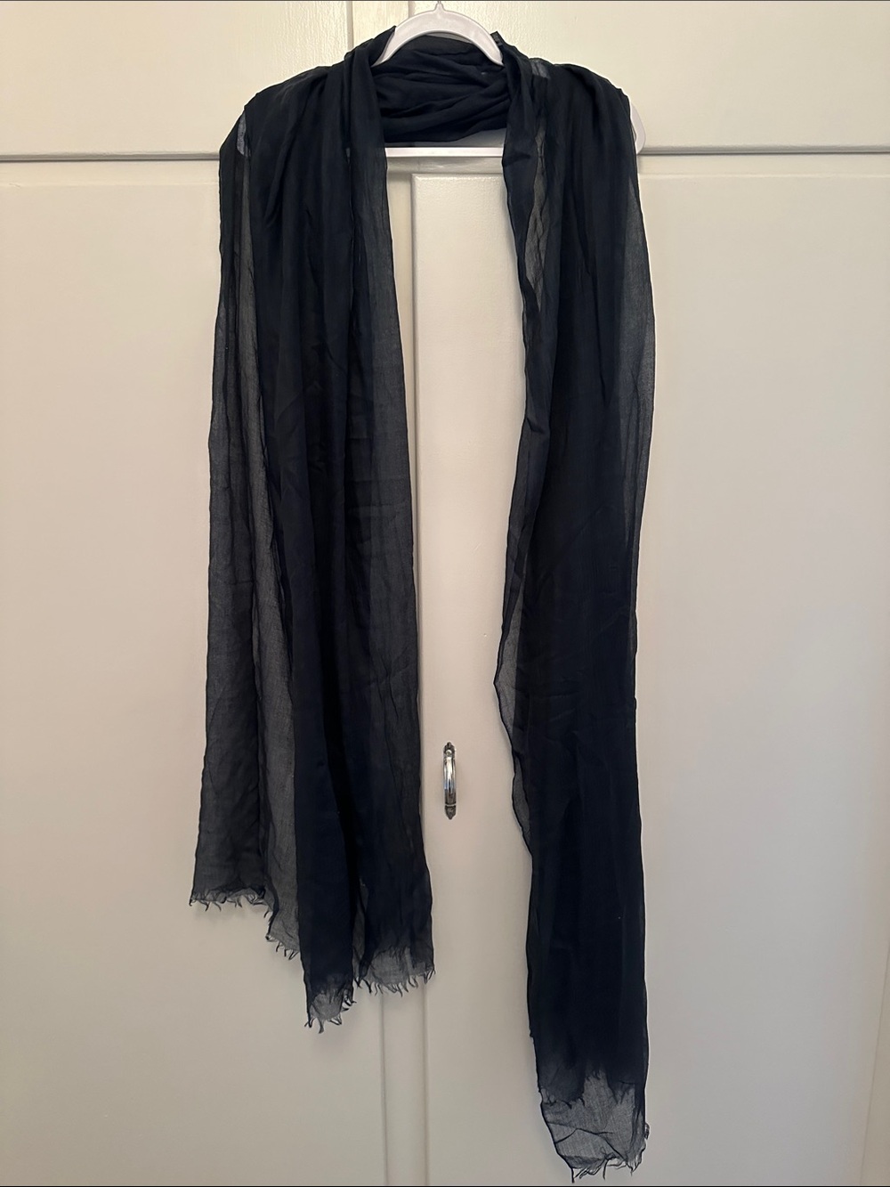 LIKE NEW 100% Cashmere Semi-Sheer Lightweight Wrap Scarf Shawl